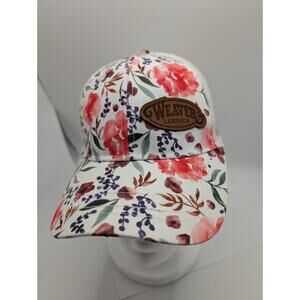 Weaver Leather Hat Men's Floral Trucker Mesh Snapback Adjustable White unisex